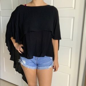NWT Black cape top